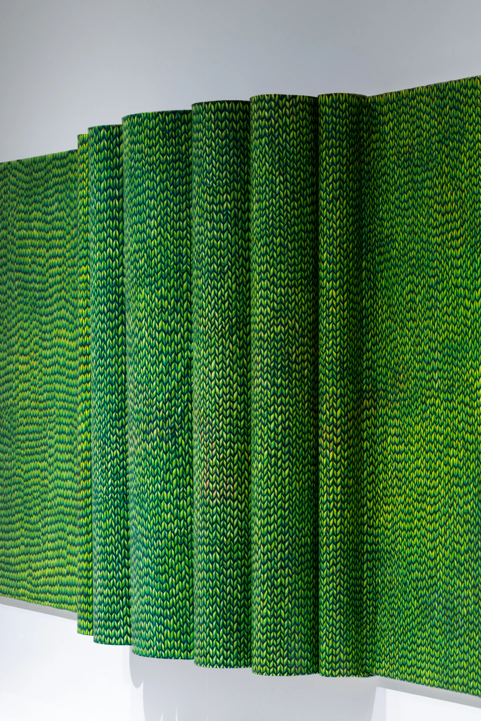 Green folded canvas detail