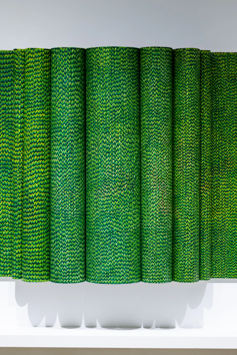 Green folded canvas frontal detail